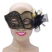 Black & Gold Eye Mask With Transparent & Spot Design