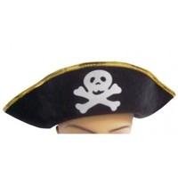 black gold felt pirate hat