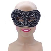 black silver spotted eye mask