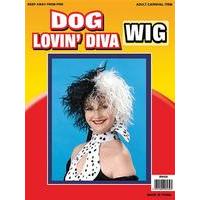 black white ladies dog lovin diva wig