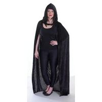 Black Adult\'s Velvet Hooded Cloak