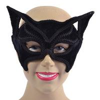 black cat mask on glasses frame