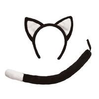 Black Children\'s Cat Ears & Tail Set