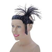 Black Deluxe Sequin Flapper Headband