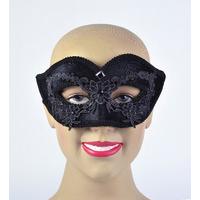 Black Floral Design Eye Mask