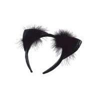 black fluffy halloween cat ears