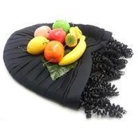 black fruit hat with hair