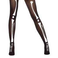 Black Ladies Bone Print Tights