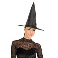 Black Ladies Taffetta Witch Hat
