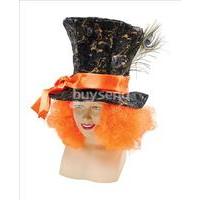 black mad hatter hat with hair