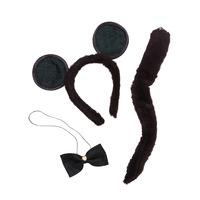 Black Mouse Ears, Bow Tie & Tail Set