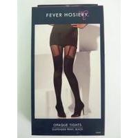 black opaque tights with suspender print