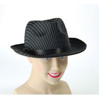 black pinstripe gangster hat