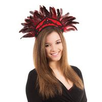 black red feather carnival headdress