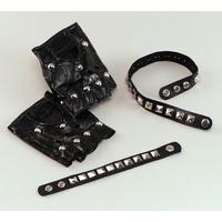 Black Studded Punk Wristband