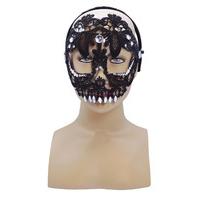 Black Sugar Skull Mask On Headband