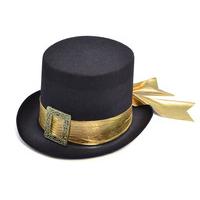 Black Top Hat With Gold Belt