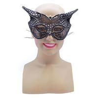 Black Transparent Cat Eye Mask With Sequins