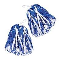 Blue & White Cheerleader\'s Pom Poms