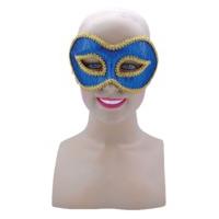 blue patterned masquerade mask