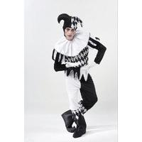 black white mens harlequin costume