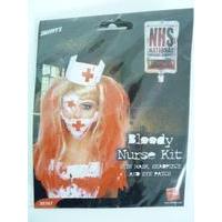 bloody nurse kit white with mask headpiece eyepatch blood effect