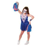 Blue & White Ladies Zombie Cheerleader Costume