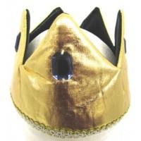 Black & Gold Crown Fabric Hat