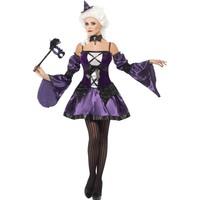 Black And Purple Witch Masquerade Fancy Dress Costume.