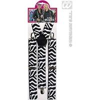 black white zebra braces accessory for fancy dress