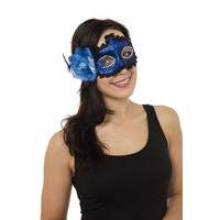 blue adults braided eye mask with flower