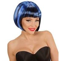 Black & Blue Streaks Fashion Wig