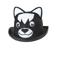 Black & White Ladies Cat Bowler Hat