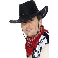 Black Suede Look Cowboy Hat