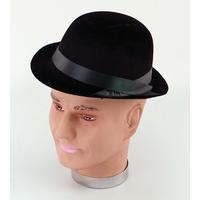 Black Flock Gentleman\'s Bowler Hat