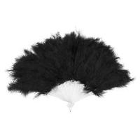 black hand feather fan