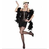 Black Flapper Costume Medium For 20s 30s Moll Bugsy Fancy Dress