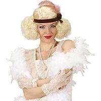 blonde burlesque w headband feather wig for fancy dress costumes outfi ...