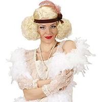 Blonde Burlesque W/ Headband & Feather Wig For Fancy Dress Costumes & Outfits