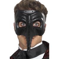 Black Men\'s Venetian Gothic Capitano Mask