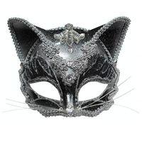Black Jewelled Cat Eye Mask On Headband