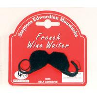 Black French Wine Waiter Stick-on Moustache