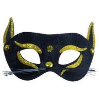 black cat eyemask gold glitter feline cat masks eyemasks disguises for