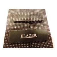 Blazer Black with Whiti Mini Clip Dot Luxury Designer Silk Tie