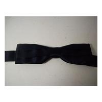Black Satin Pleated Bow Tie