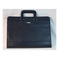 black leather document briefcase