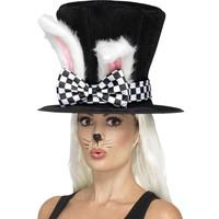 Black And White Tea Party March Hare Top Hat.