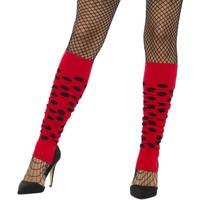 Black & Red Ladies 80\'s Leg Warmers