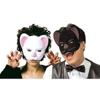 Black/white Children\'s Flocked Cat Mask