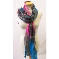 Blue & Pink Shimmer Thread Scarf